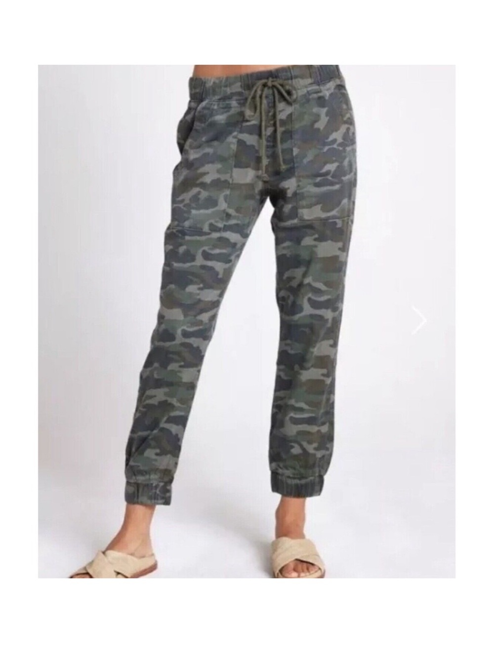 Bella Dahl Camo Utility Jogger Pants size S Drawstring
